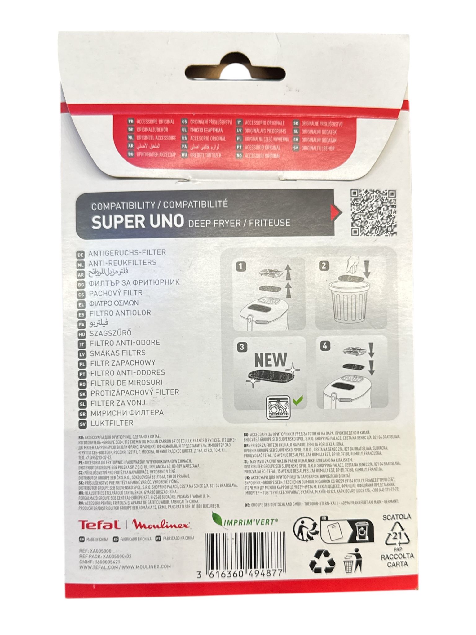 TEFAL%20Super%20UNO%20Fritöz%20Filtresi%20XA005000%20(Sünger%20Filtre)